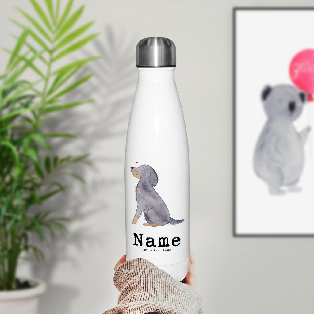 Personalisierte Thermosflasche Gordon Setter Lebensretter Personalisierte Isolierflasche, Personalisierte Thermoflasche, Personalisierte Trinkflasche, Trinkflasche Mit Namen, Wunschname, Bedrucken, Namensflasche, Hund, Hunderasse, Rassehund, Hundebesitzer, Geschenk, Tierfreund, Schenken, Welpe, Gordon Shetter, Jagdhund