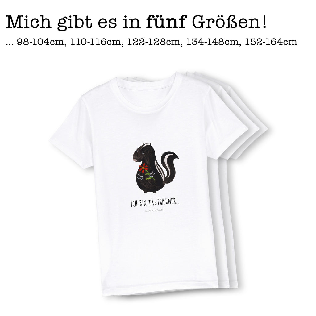 Organic Kinder T-Shirt Stinktier Blume Kinder T-Shirt, Kinder T-Shirt Mädchen, Kinder T-Shirt Jungen, Stinktier, Skunk, Wildtier, Raubtier, Stinker, Stinki, Tagträumer, verträumt, Dreams, Träume