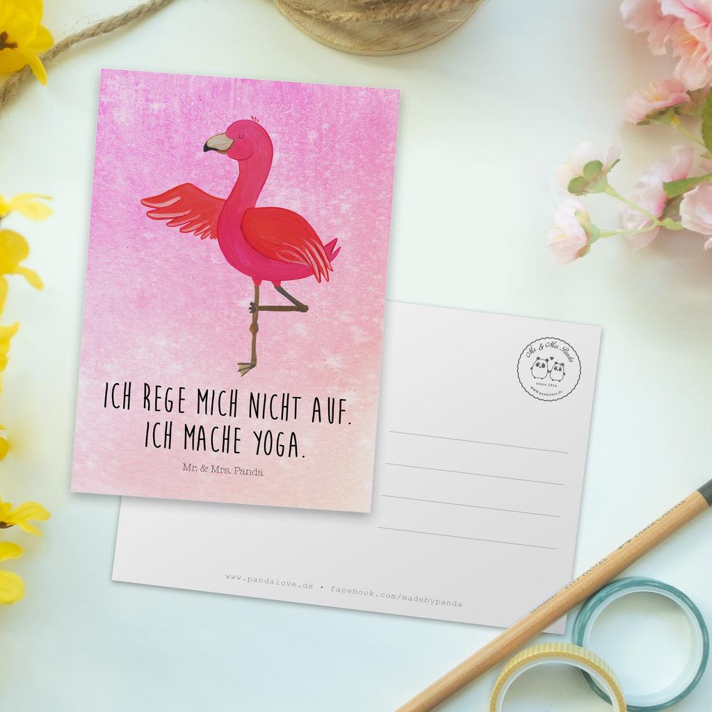 Postkarte Flamingo Yoga Postkarte, Karte, Geschenkkarte, Grußkarte, Einladung, Ansichtskarte, Geburtstagskarte, Einladungskarte, Dankeskarte, Flamingo, Vogel, Yoga, Namaste, Achtsamkeit, Yoga-Übung, Entspannung, Ärger, Aufregen, Tiefenentspannung