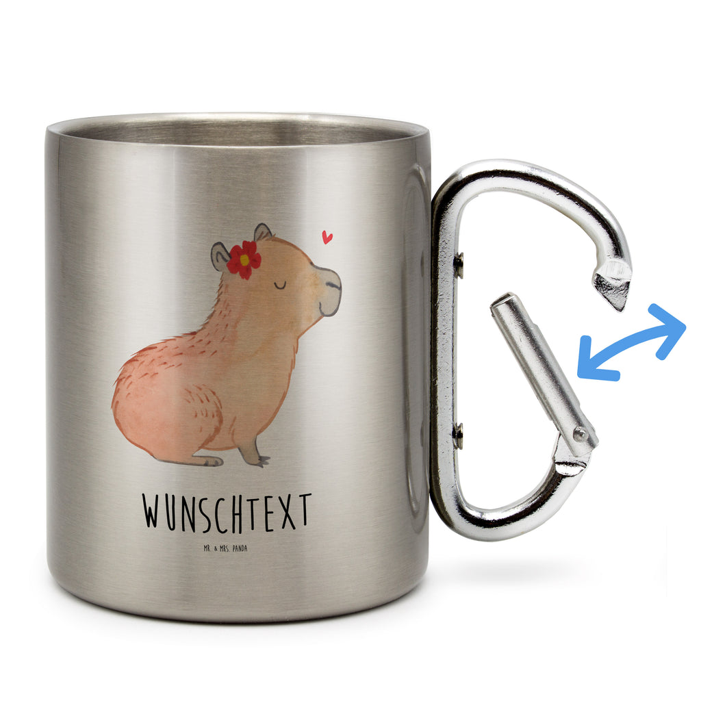 Personalisierter Edelstahlbecher Capybara Blume Personalisierte Edelstahltasse, Personalisierter Edelstahlbecher, Personalisierter Outdoor Becher, Personalisierte Outdoor Tasse, Tiermotive, Gute Laune, lustige Sprüche, Tiere, Capybara