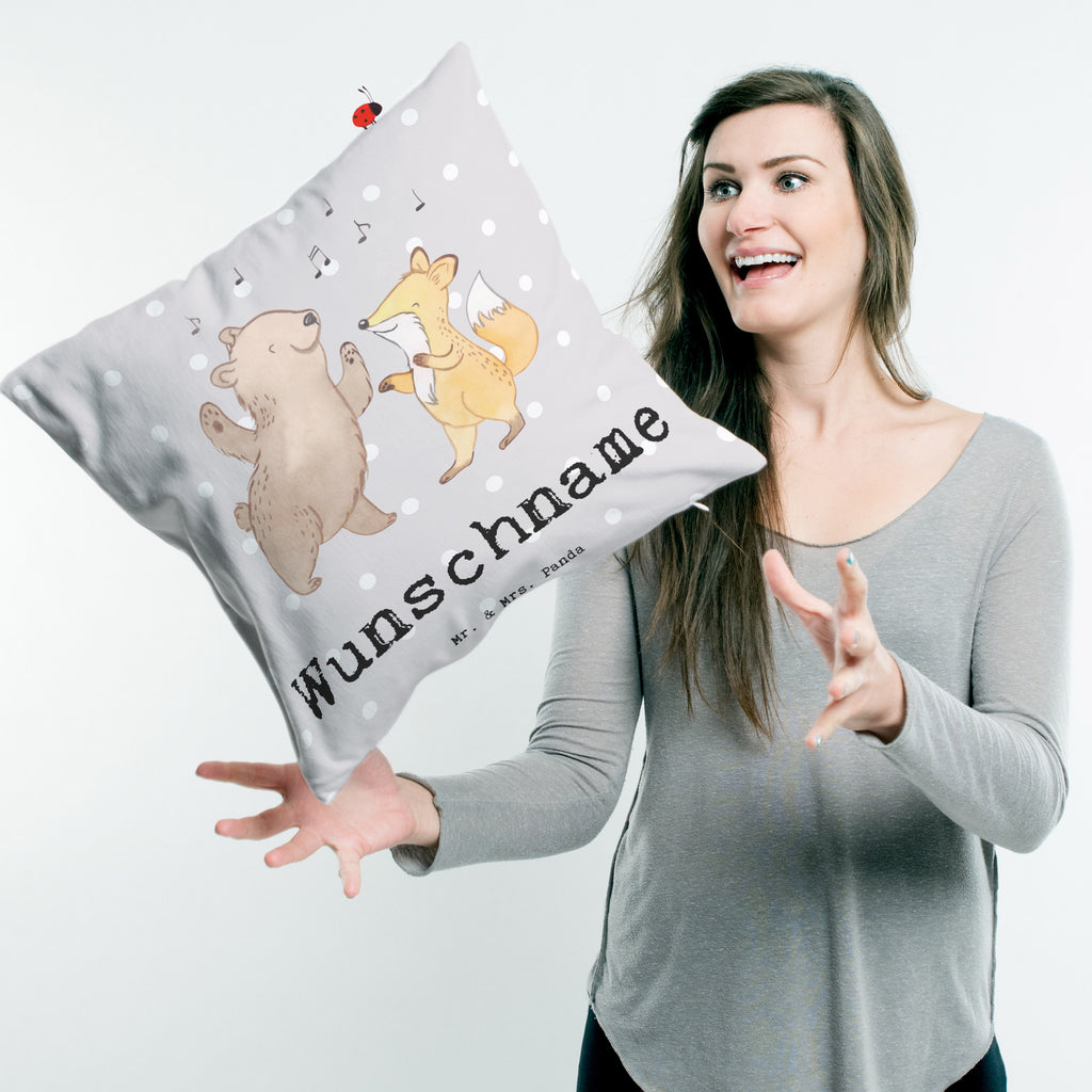 Personalisiertes Kissen Hase Tanzen Tage Kissen, personalisiert, Name, Wunschname, bedrucken, Kopfkissen, Geschenk, Sport, Sportart, Hobby, Schenken, Danke, Dankeschön, Auszeichnung, Gewinn, Sportler, Tanzen, tanzen gehen, Tanzschule, Tanzkurs