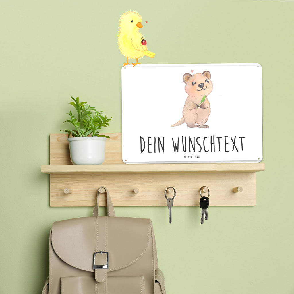 Personalisiertes Blechschild Quokka Happy Blechschild, Metallschild, Geschenk Schild, Schild, Magnet-Metall-Schild, Deko Schild, Wandschild, Wand-Dekoration, Türschild, Tiermotive, Gute Laune, lustige Sprüche, Tiere, Quokka, Verschieben, Aufschieberitis, Lustiger Spruch, Niedliches Tier, Dinge erledigen