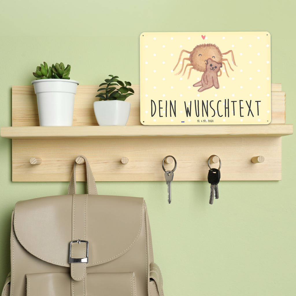 Personalisiertes Blechschild Spinne Agathe Teddy Blechschild, Metallschild, Geschenk Schild, Schild, Magnet-Metall-Schild, Deko Schild, Wandschild, Wand-Dekoration, Türschild, Spinne Agathe, Spinne, Agathe, Videos, Merchandise, Freundschaft, Liebesgeschenk, Verliebt, Liebesbeweis, Teddy, Treue, Miteinander, Dankeschön