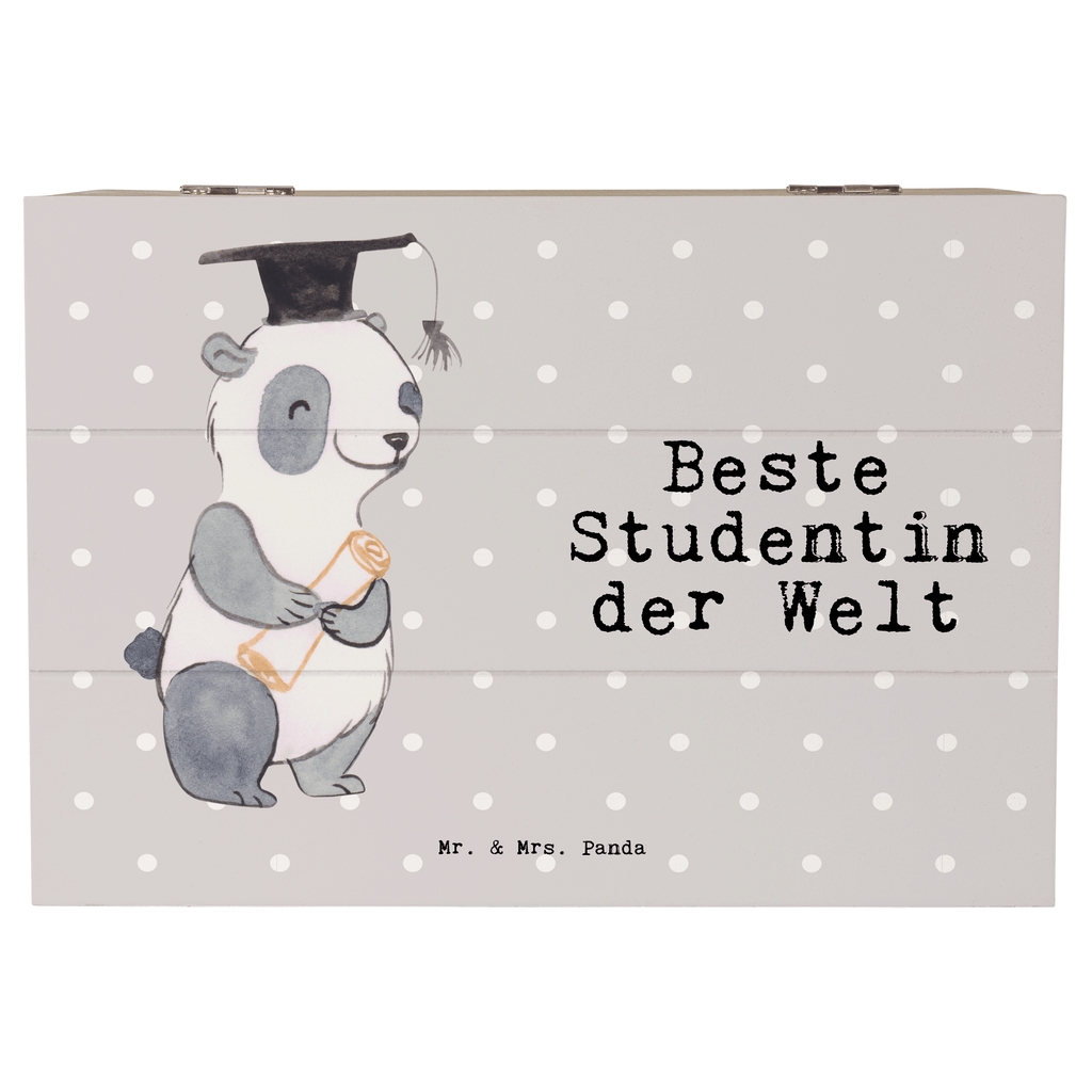 Holzkiste Panda Beste Studentin der Welt Holzkiste, Kiste, Schatzkiste, Truhe, Schatulle, XXL, Erinnerungsbox, Erinnerungskiste, Dekokiste, Aufbewahrungsbox, Geschenkbox, Geschenkdose, für, Dankeschön, Geschenk, Schenken, Geburtstag, Geburtstagsgeschenk, Geschenkidee, Danke, Bedanken, Mitbringsel, Freude machen, Geschenktipp, Studentin, Studium, Tochter, Spaß, Musterschülerin, lustig, Studienabschluss, witzig, Universität, Abschluss, Alumni, Uni, Studenten, Hochschule