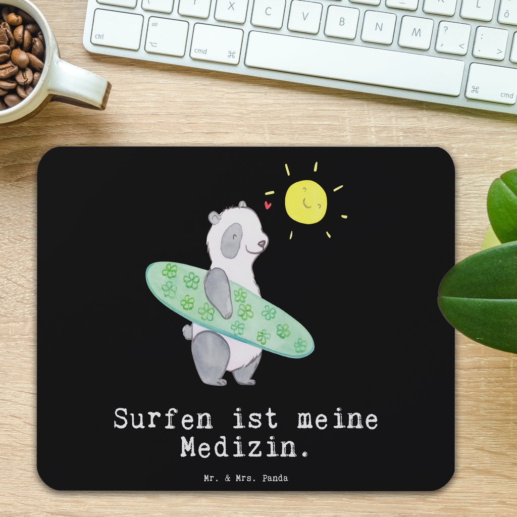 Mauspad Panda Surfen Medizin Mousepad, Computer zubehör, Büroausstattung, PC Zubehör, Arbeitszimmer, Mauspad, Einzigartiges Mauspad, Designer Mauspad, Mausunterlage, Mauspad Büro, Geschenk, Sport, Sportart, Hobby, Schenken, Danke, Dankeschön, Auszeichnung, Gewinn, Sportler, Wellenreiten, Surfen, Surfschule, Surfen Erholung