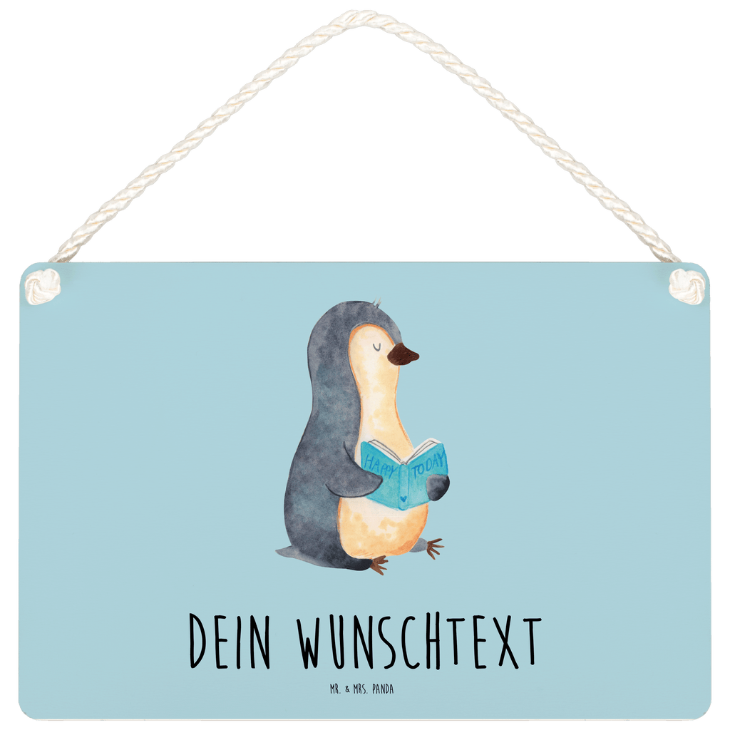 Personalisiertes Deko Schild Pinguin Buch Dekoschild, Deko Schild, Schild, Tür Schild, Türschild, Holzschild, Wandschild, Wanddeko, Pinguin, Pinguine, Buch, Lesen, Bücherwurm, Nichtstun, Faulenzen, Ferien, Urlaub, Freizeit