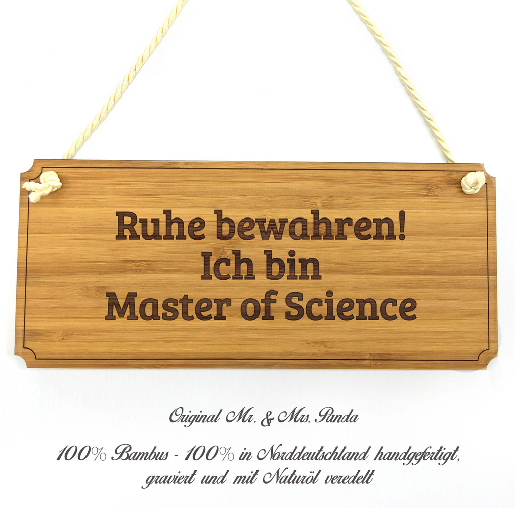 Türschild Classic Schild Master of Science Dekoschild, Schild, Wanddeko, Werbeschild, Holzschild, Reklameschild, Türschild, Küchenschild, Wandschild, Holztafel, Motivschild, Spruchschild, Landhaus, Shabby, graviert