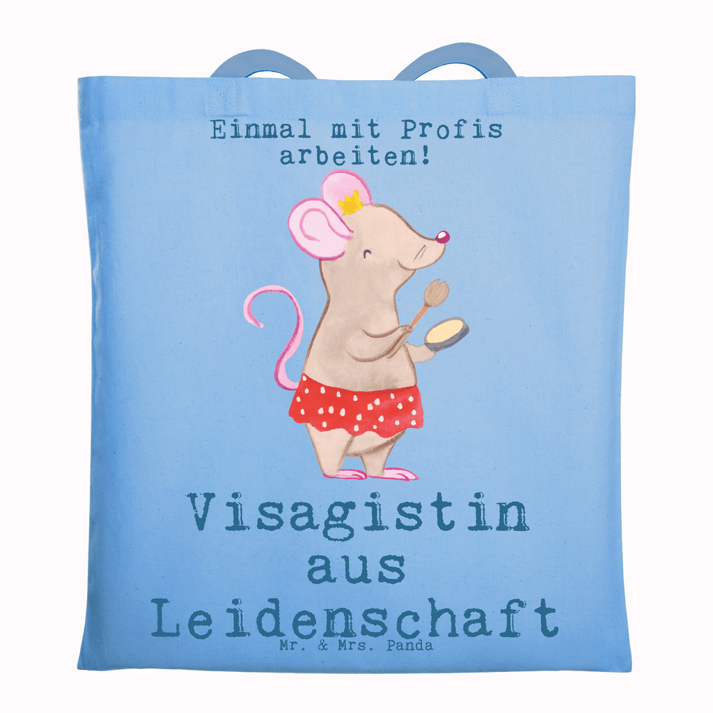 Tragetasche Visagistin aus Leidenschaft Beuteltasche, Beutel, Einkaufstasche, Jutebeutel, Stoffbeutel, Tasche, Shopper, Umhängetasche, Strandtasche, Schultertasche, Stofftasche, Tragetasche, Badetasche, Jutetasche, Einkaufstüte, Laptoptasche, Beruf, Ausbildung, Jubiläum, Abschied, Rente, Kollege, Kollegin, Geschenk, Schenken, Arbeitskollege, Mitarbeiter, Firma, Danke, Dankeschön, Kosmetikerin, Make Up Artist, Maskenbildnerin, Visagistin, Beauty Salon, Kosmetikstudio, Eröffnung