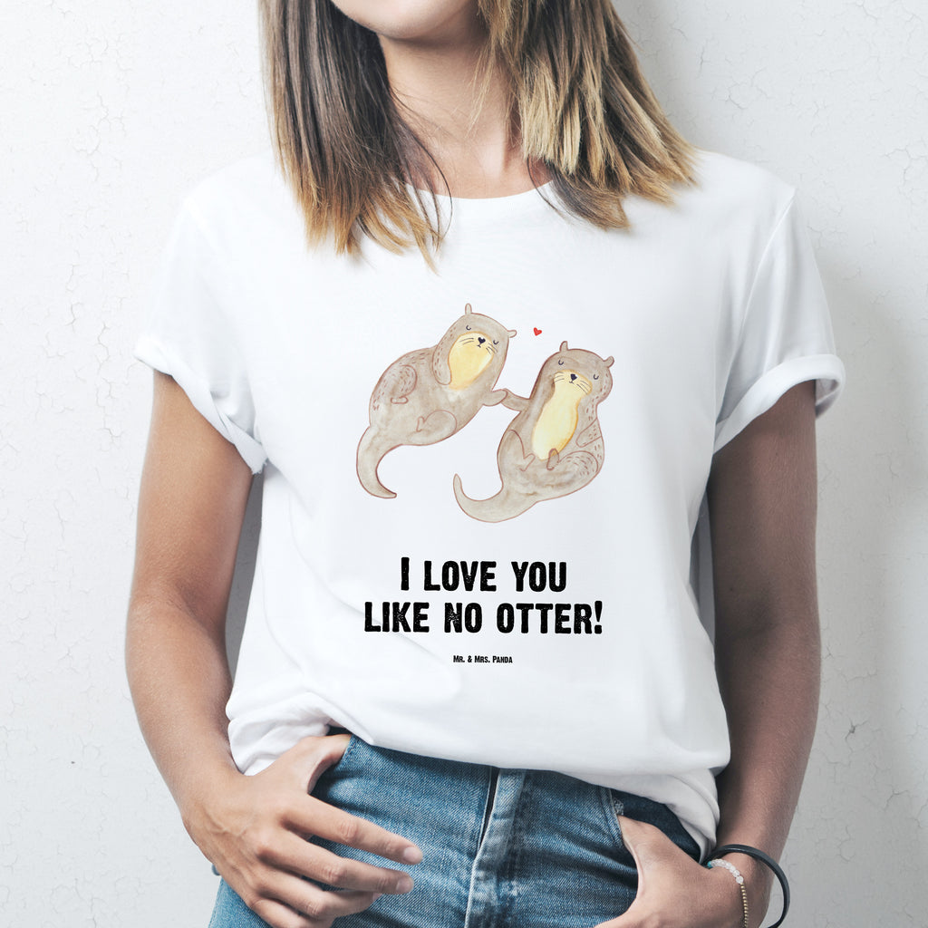 T-Shirt Standard Otter händchenhaltend T-Shirt, Shirt, Tshirt, Lustiges T-Shirt, T-Shirt mit Spruch, Party, Junggesellenabschied, Jubiläum, Geburstag, Herrn, Damen, Männer, Frauen, Schlafshirt, Nachthemd, Sprüche, Otter, Fischotter, Seeotter, Otter Seeotter See Otter