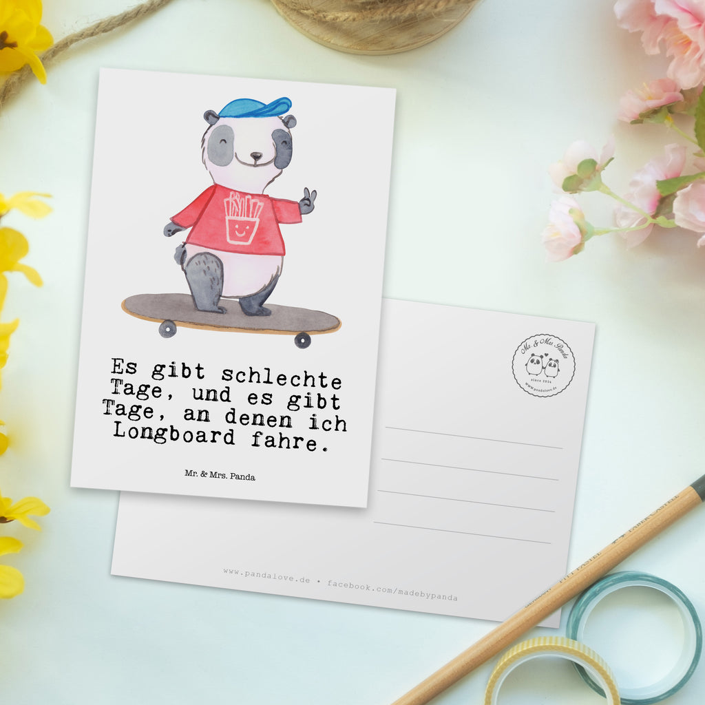 Postkarte Panda Longboard fahren Tage Postkarte, Karte, Geschenkkarte, Grußkarte, Einladung, Ansichtskarte, Geburtstagskarte, Einladungskarte, Dankeskarte, Ansichtskarten, Einladung Geburtstag, Einladungskarten Geburtstag, Geschenk, Sport, Sportart, Hobby, Schenken, Danke, Dankeschön, Auszeichnung, Gewinn, Sportler, Longboard fahren, Skaten