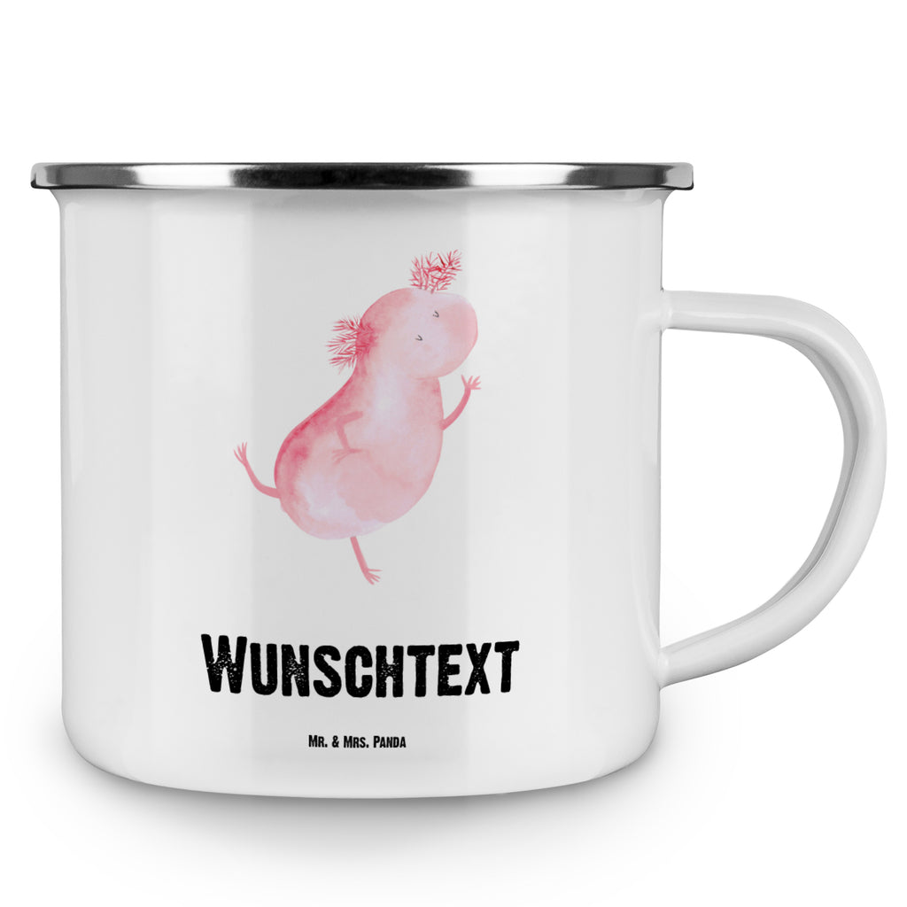 Personalisierte Emaille Tasse Axolotl tanzt Emaille Tasse personalisiert, Emaille Tasse mit Namen, Campingtasse personalisiert, Namenstasse, Campingtasse bedrucken, Campinggeschirr personalsisert, tasse mit namen, personalisierte tassen, personalisierte tasse, tasse selbst gestalten, tasse bedrucken, tassen bedrucken, Axolotl, Molch, Axolot, Schwanzlurch, Lurch, Lurche, Dachschaden, Sterne, verrückt, Freundin, beste Freundin