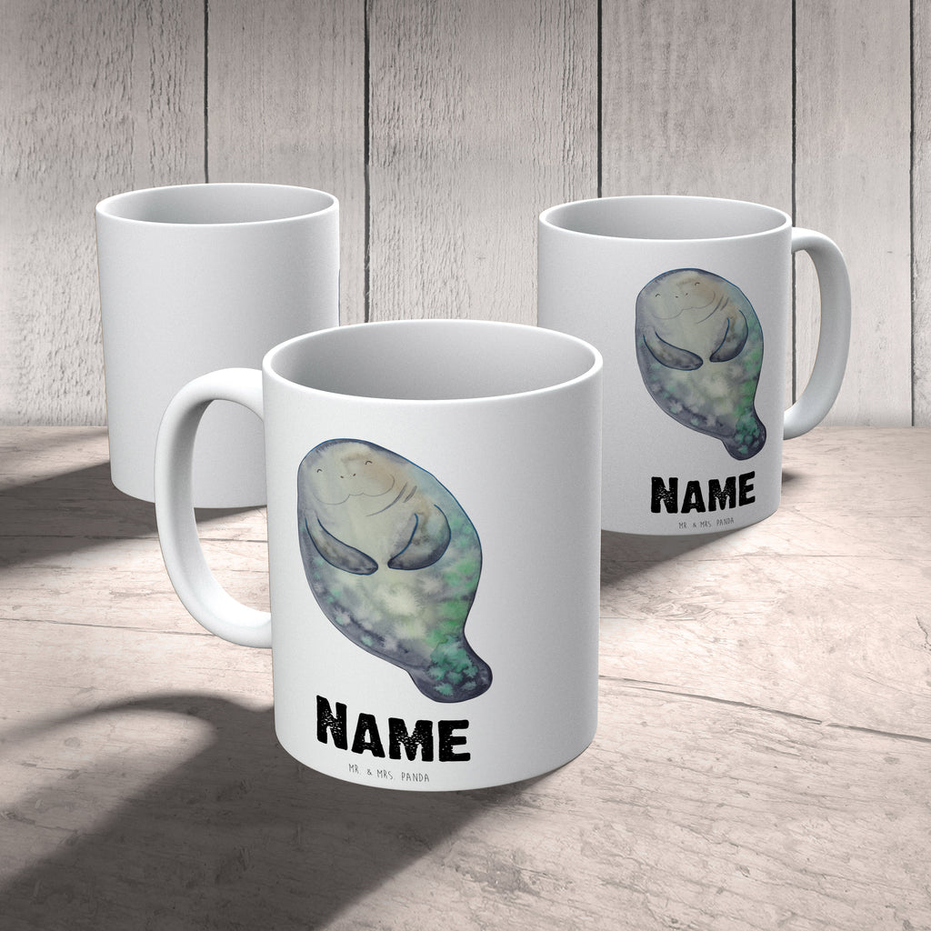 Personalisierte Tasse Seekuh happy Personalisierte Tasse, Namenstasse, Wunschname, Personalisiert, Tasse, Namen, Drucken, Tasse mit Namen, Meerestiere, Meer, Urlaub, Seekuh, Seekühe, Selbstliebe, Respekt, Neuanfang, Neustart, Achtsamkeit, Zufrieden, Liebeskummer, Freundin