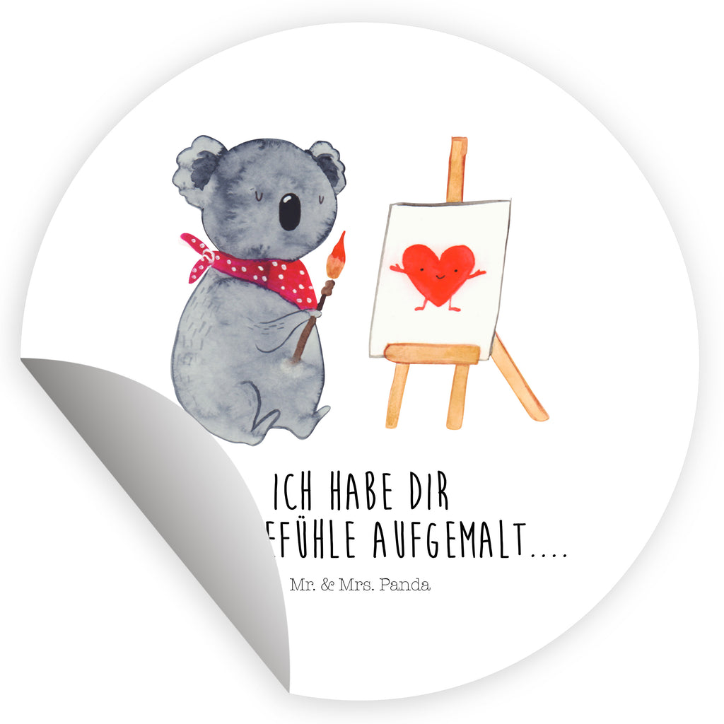 Rund Aufkleber Koala Künstler Sticker, Aufkleber, Etikett, Koala, Koalabär, Liebe, Liebensbeweis, Liebesgeschenk, Gefühle, Künstler, zeichnen