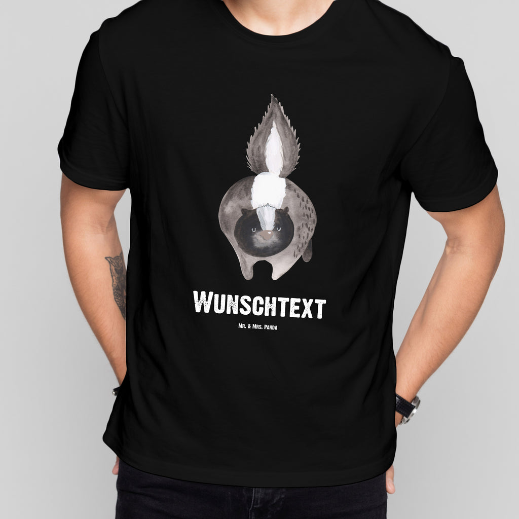 Personalisiertes T-Shirt Stinktier Angriff T-Shirt Personalisiert, T-Shirt mit Namen, T-Shirt mit Aufruck, Männer, Frauen, Wunschtext, Bedrucken, Stinktier, Skunk, Wildtier, Raubtier, Stinker, Stinki, wütend, Drohung