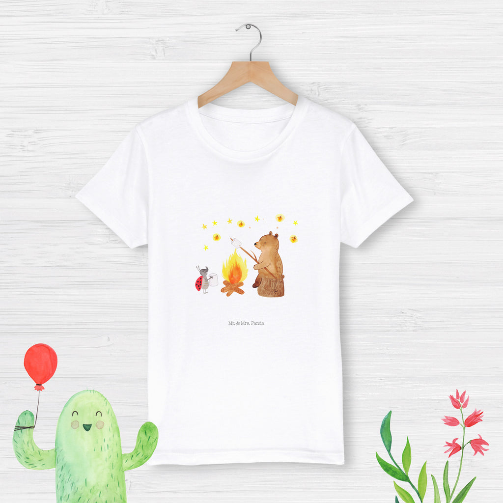 Organic Kinder T-Shirt Bär & Marienkäfer Lagerfeuer Kinder T-Shirt, Kinder T-Shirt Mädchen, Kinder T-Shirt Jungen, Bär, Teddy, Teddybär, Lagerfeuer