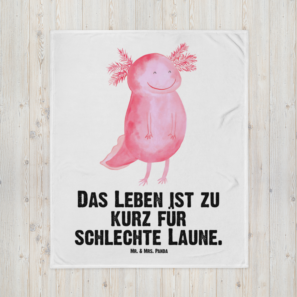 Babydecke Axolotl Glücklich Babydecke, Babygeschenk, Geschenk Geburt, Babyecke Kuscheldecke, Krabbeldecke, Axolotl, Molch, Axolot, Schwanzlurch, Lurch, Lurche, Motivation, gute Laune