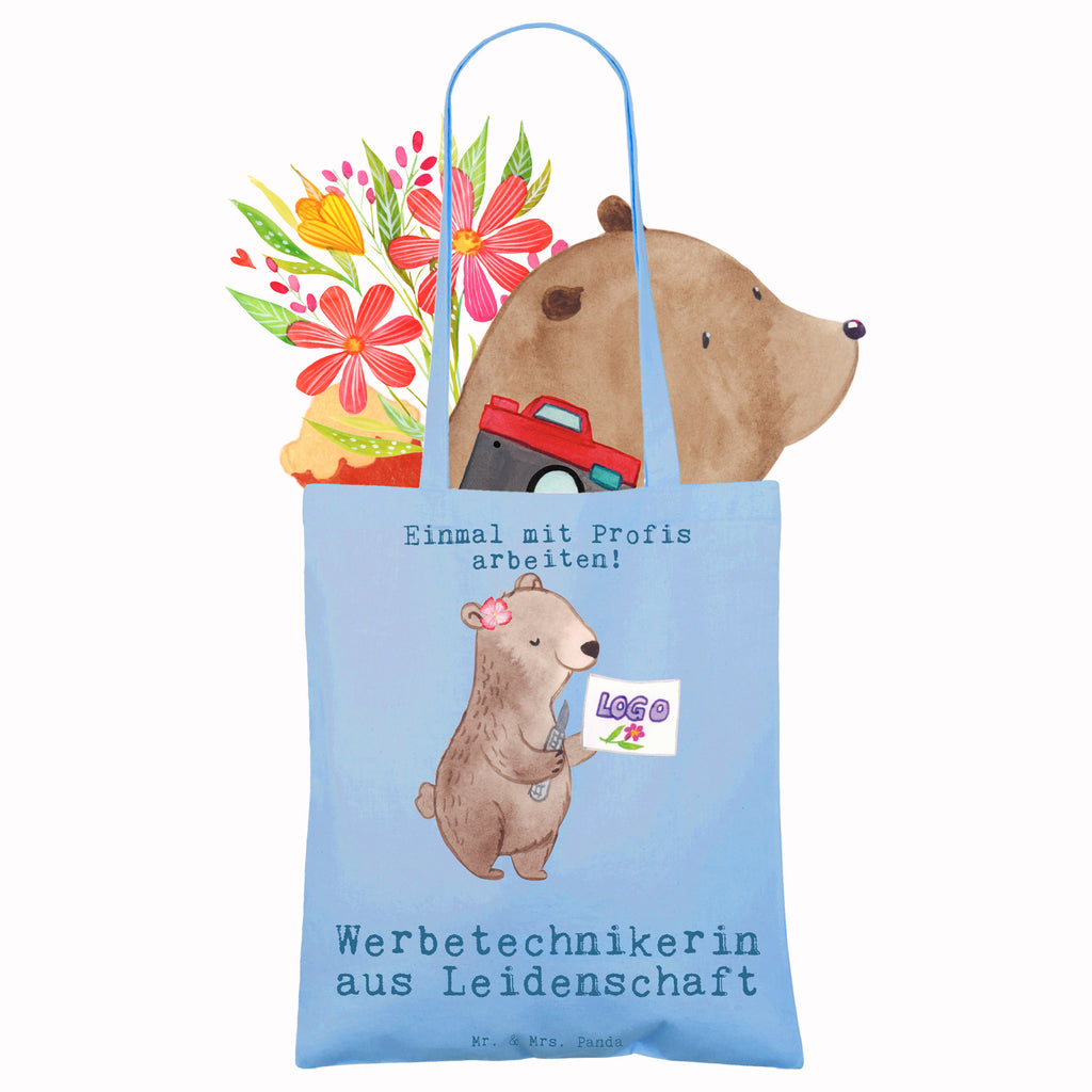 Tragetasche Werbetechnikerin aus Leidenschaft Beuteltasche, Beutel, Einkaufstasche, Jutebeutel, Stoffbeutel, Tasche, Shopper, Umhängetasche, Strandtasche, Schultertasche, Stofftasche, Tragetasche, Badetasche, Jutetasche, Einkaufstüte, Laptoptasche, Beruf, Ausbildung, Jubiläum, Abschied, Rente, Kollege, Kollegin, Geschenk, Schenken, Arbeitskollege, Mitarbeiter, Firma, Danke, Dankeschön