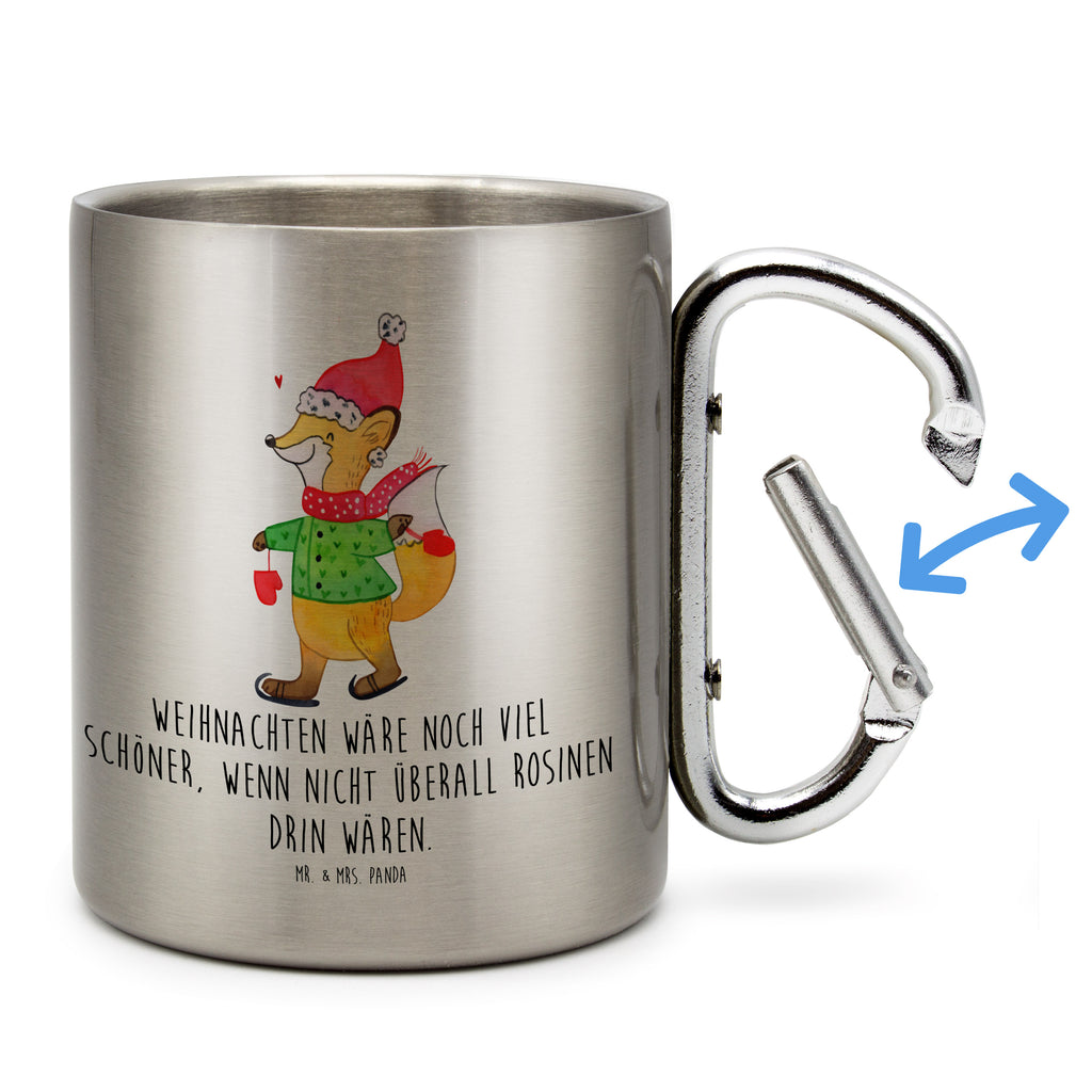 Edelstahlbecher Fuchs  Schlittschuhe Edelstahltasse, Karabiner, Edelstahlbecher, Outdoor, Camping, Tasse, Becher, Winter, Weihnachten, Weihnachtsdeko, Nikolaus, Advent, Heiligabend, Wintermotiv, Weihnachtsmann, Weihnachtstage, Weihnachtsbaum, Tannenbaum, Weihnachtszeit