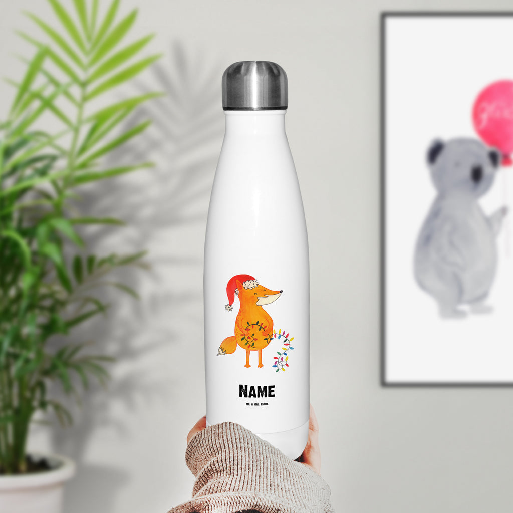 Personalisierte Thermosflasche Fuchs Weihnachten Personalisierte Isolierflasche, Personalisierte Thermoflasche, Personalisierte Trinkflasche, Trinkflasche Mit Namen, Wunschname, Bedrucken, Namensflasche, Winter, Weihnachten, Weihnachtsdeko, Nikolaus, Advent, Heiligabend, Wintermotiv, Fuchs, Füchse, Spruch schön, Geschenk Weihnachten, Weihnachtsmann, Weihnachtszeit