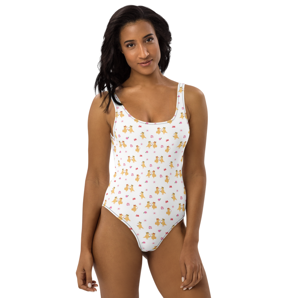 Badeanzug Fuchs Blumenliebe Badebekleidung, Bademode, Badeanzug, Swimsuit, Rückenfreier Badeanzug, Luxus-Bademode, Fuchs, Füchse, Fox, Liebe, Freundin, Fuchsmädchen, Blumenmädchen, Freundinnen, Liebesbeweis, Blume, Blumen, Motivation, Freude, ich, mich, Selbstliebe