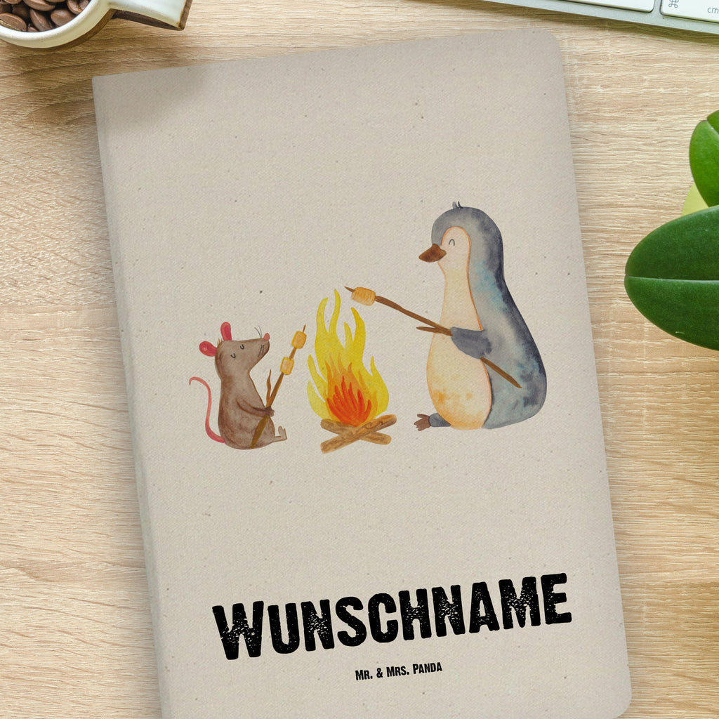 DIN A4 Personalisiertes Notizbuch Pinguin Lagerfeuer Personalisiertes Notizbuch, Notizbuch mit Namen, Notizbuch bedrucken, Personalisierung, Namensbuch, Namen, Pinguin, Maus, Pinguine, Lagerfeuer, Leben, Arbeit, Job, Motivation, Büro, Büroalltag, Lebensspruch, Lebensmotivation, Neustart, Liebe, grillen, Feuer, Marshmallows