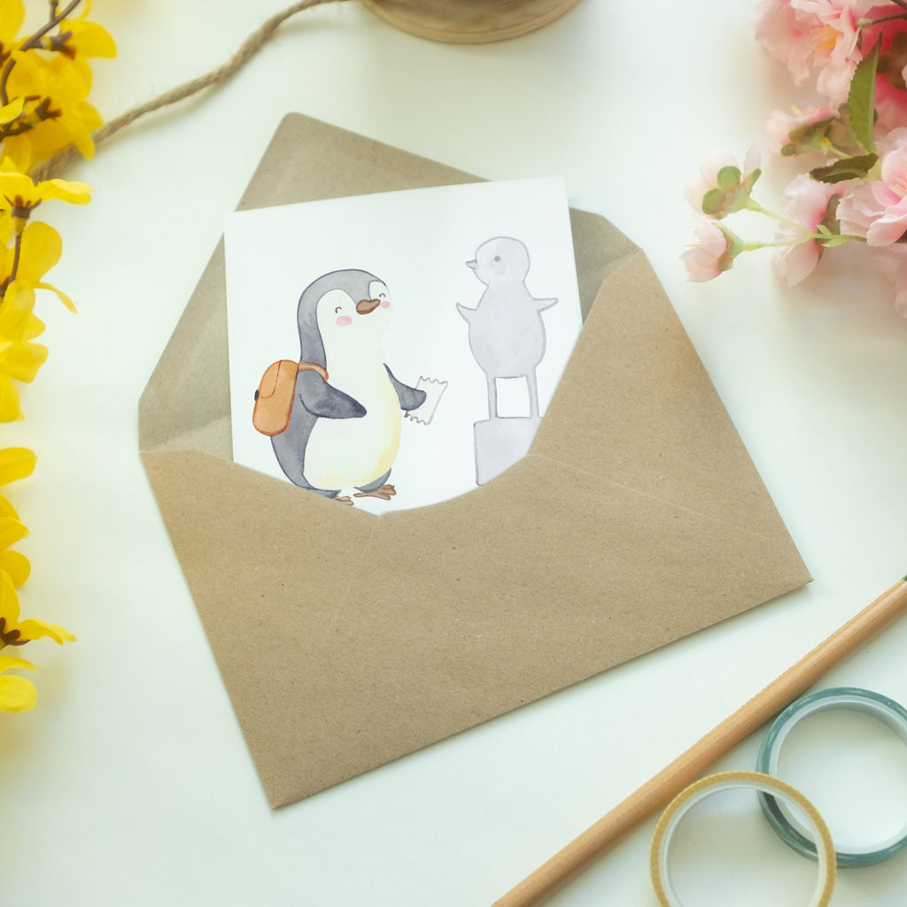 Personalisierte Grußkarte Pinguin Museum besuchen Personalisierte Grußkarte, Personalisiertere Klappkarte, Personalisierte Einladungskarte, Personalisierte Glückwunschkarte, Personalisierte Hochzeitskarte, Personalisierte Geburtstagskarte, Grußkarte mit Namen, Grußkarte selber drucken, Grußkarte selbst gestalten, Grußkarte mit persönlichen Nachrichten, Grußkarte als Geldgeschenk, Grußkarten personalisiert, Personalisierte Karte, Geschenk, Sport, Sportart, Hobby, Schenken, Danke, Dankeschön, Auszeichnung, Gewinn, Sportler, Museum besuchen, Museen