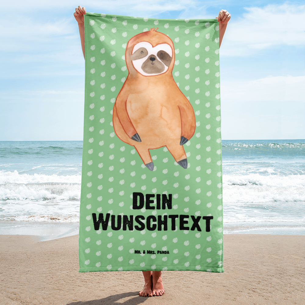 Handtuch mit Namen Faultier Zufrieden Personalisiertes Badehandtuch, Handtuch personalisiert, Handtuch mit Namen, Badetuch personalisiert, Handtuch bedrucken, Saunatuch mit Namen, Handtuch Geschenk, Faultier, Faultier Geschenk, Faultier Deko, Faultiere, faul, Lieblingstier, Pause, relaxen, Glück, glücklich, zufrieden, happy, Zufriedenheit, Gelassenheit, Ruhe, Frieden