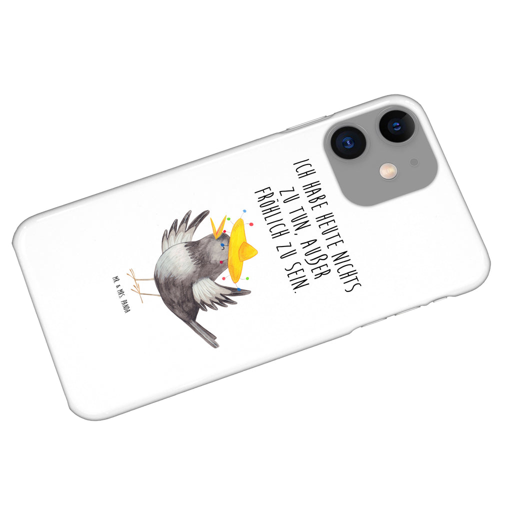 Handyhülle Rabe Sombrero Handyhülle, Handycover, Cover, Handy, Hülle, Iphone 10, Iphone X, Tiermotive, Gute Laune, lustige Sprüche, Tiere, Rabe, Vogel, Vögel, Spruch positiv, fröhlich sein, glücklich sein, Glück Spruch, froh, Elster, Motivation