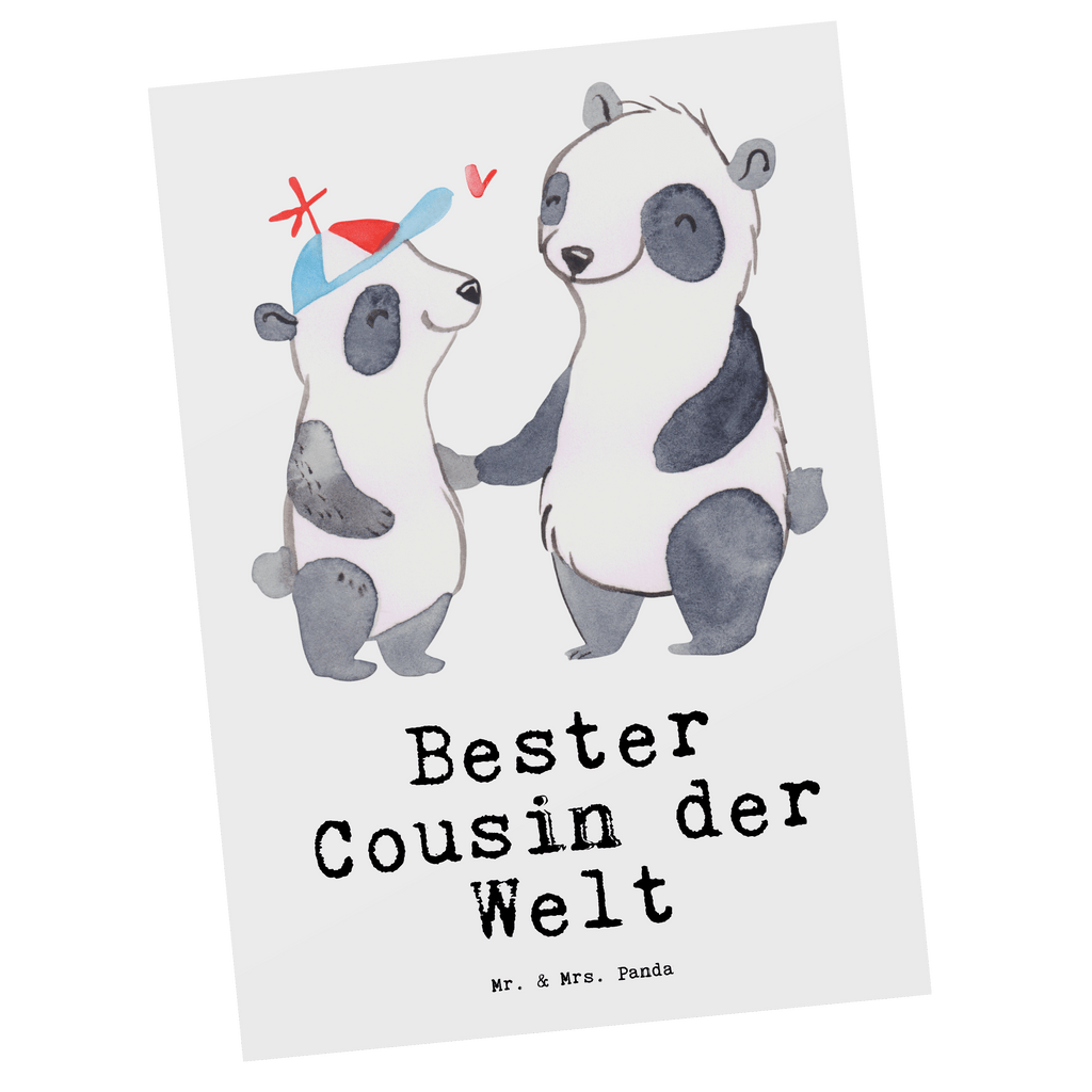 Postkarte Panda Bester Cousin der Welt Postkarte, Karte, Geschenkkarte, Grußkarte, Einladung, Ansichtskarte, Geburtstagskarte, Einladungskarte, Dankeskarte, Ansichtskarten, Einladung Geburtstag, Einladungskarten Geburtstag, für, Dankeschön, Geschenk, Schenken, Geburtstag, Geburtstagsgeschenk, Geschenkidee, Danke, Bedanken, Mitbringsel, Freude machen, Geschenktipp, Cousin, Kousin, Vetter, Sohn von Onkel, Sohn von Tante, Familie, Verwandtschaft, Cousine