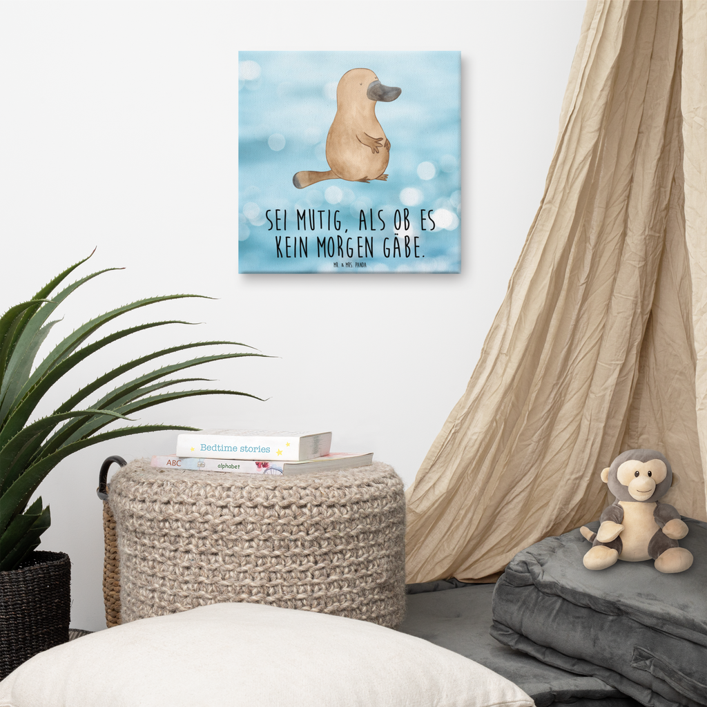 Leinwand Bild Schnabeltier mutig Leinwand, Bild, Kunstdruck, Wanddeko, Dekoration, Meerestiere, Meer, Urlaub, Schnabeltier, Mut, mutig, Lebensweisheit, Schnabeltiere, Motivation, Training, Büro, Arbeit, Neuanfang, Neustart, Weltreise, Raodtrip