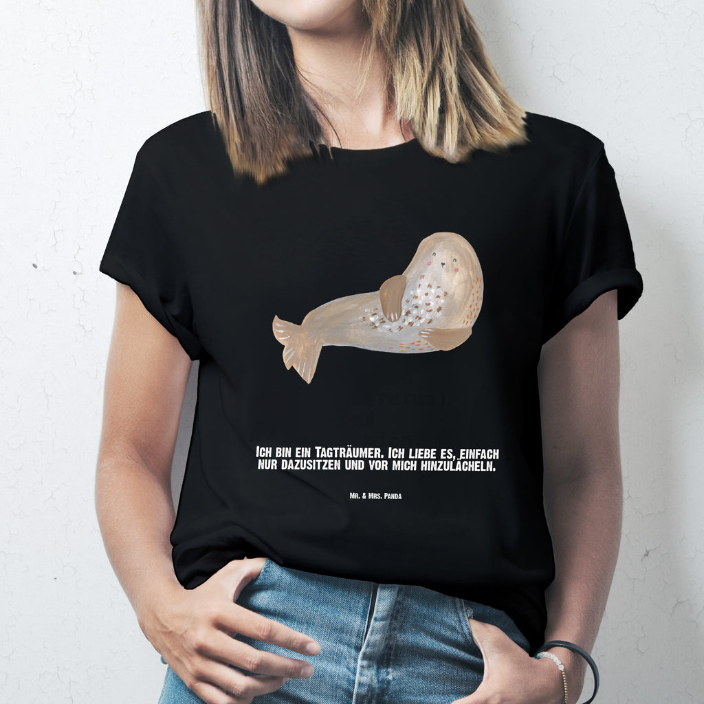 Personalisiertes T-Shirt Robbe lachend T-Shirt Personalisiert, T-Shirt mit Namen, T-Shirt mit Aufruck, Männer, Frauen, Wunschtext, Bedrucken, Tiermotive, Gute Laune, lustige Sprüche, Tiere, Robbe, Robben, Seehund, Strand, Meerestier, Ostsee, Nordsee