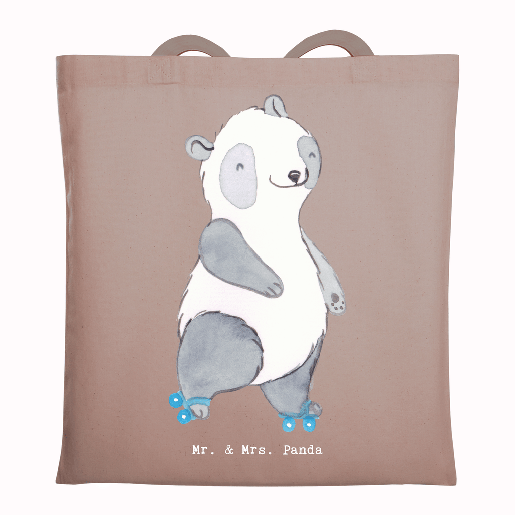 Tragetasche Panda Inliner fahren Tage Beuteltasche, Beutel, Einkaufstasche, Jutebeutel, Stoffbeutel, Tasche, Shopper, Umhängetasche, Strandtasche, Schultertasche, Stofftasche, Tragetasche, Badetasche, Jutetasche, Einkaufstüte, Laptoptasche, Geschenk, Sport, Sportart, Hobby, Schenken, Danke, Dankeschön, Auszeichnung, Gewinn, Sportler, Inliner fahren, Rollschuh fahren, Rollerblades, inlinern