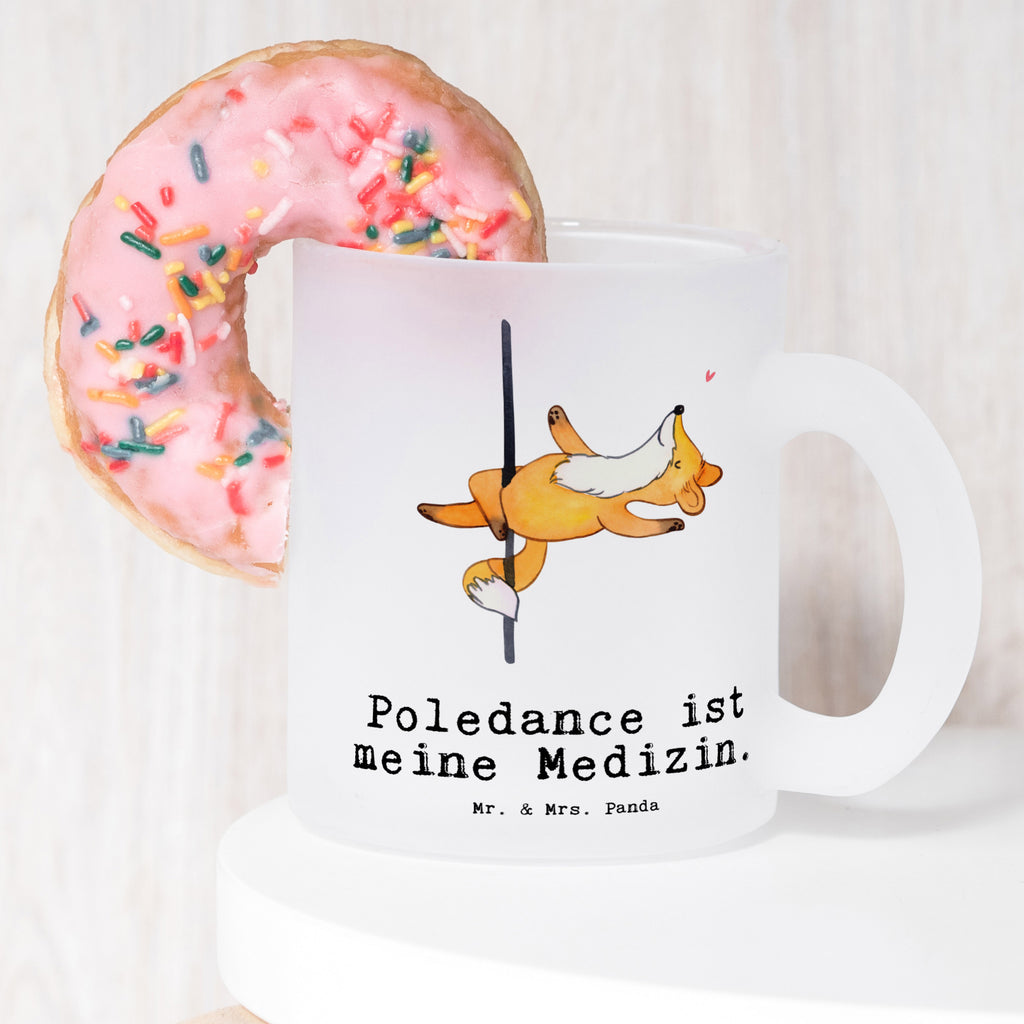 Teetasse Fuchs Poledance Medizin Teetasse, Teeglas, Teebecher, Tasse mit Henkel, Tasse, Glas Teetasse, Teetasse aus Glas, Geschenk, Sport, Sportart, Hobby, Schenken, Danke, Dankeschön, Auszeichnung, Gewinn, Sportler, Pole Dance, Tanzen, Tanz