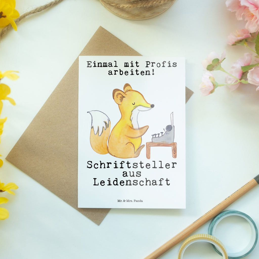 Grußkarte Schriftsteller aus Leidenschaft Grußkarte, Klappkarte, Einladungskarte, Glückwunschkarte, Hochzeitskarte, Geburtstagskarte, Karte, Ansichtskarten, Beruf, Ausbildung, Jubiläum, Abschied, Rente, Kollege, Kollegin, Geschenk, Schenken, Arbeitskollege, Mitarbeiter, Firma, Danke, Dankeschön, Autor, Buchveröffentlichung, Schriftsteller, Verlag, Geschichtenschreiber, Hobbyautor