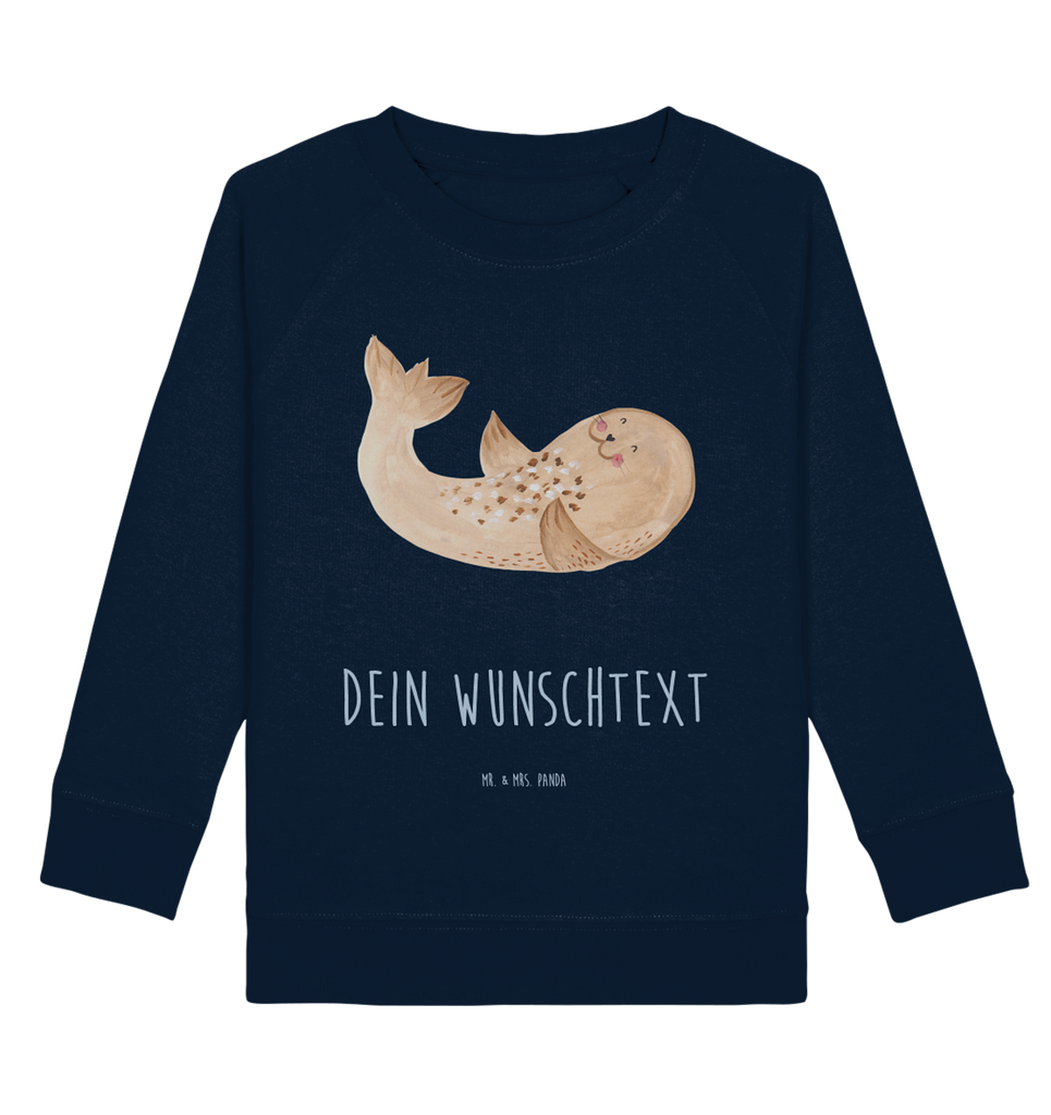 Personalisierter Kinder Pullover Robbe liegend Personalisierter Kinder Pullover, Personalisiertes Kinder Sweatshirt, Jungen, Mädchen, Tiermotive, Gute Laune, lustige Sprüche, Tiere, Robbe, Robben, Seehund, Strand, Meerestier, Ostsee, Nordsee, Lachen, Freude