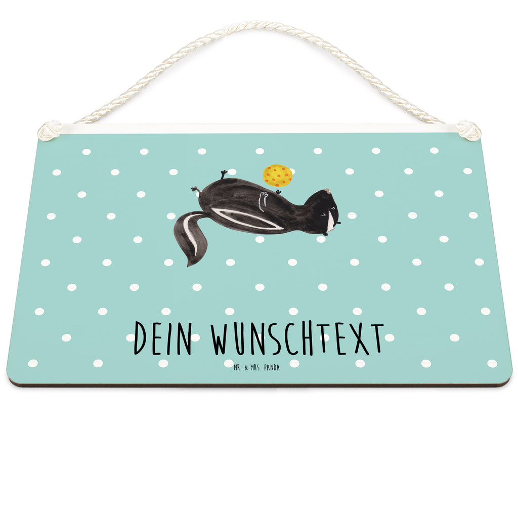 Personalisiertes Deko Schild Stinktier Ball Dekoschild, Deko Schild, Schild, Tür Schild, Türschild, Holzschild, Wandschild, Wanddeko, Stinktier, Skunk, Wildtier, Raubtier, Stinker, Stinki, verspielt, Weisheit