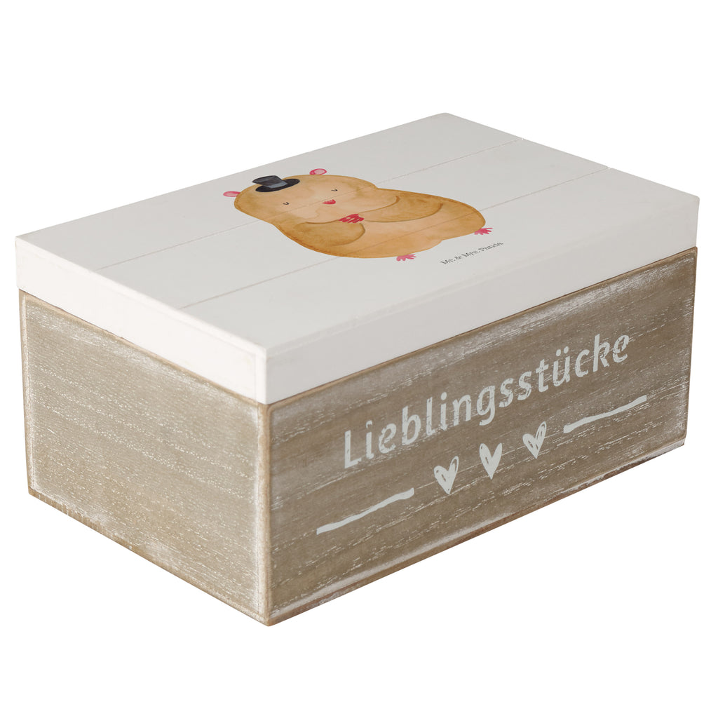 Holzkiste Hamster mit Hut Holzkiste, Kiste, Schatzkiste, Truhe, Schatulle, XXL, Erinnerungsbox, Erinnerungskiste, Dekokiste, Aufbewahrungsbox, Geschenkbox, Geschenkdose, Tiermotive, Gute Laune, lustige Sprüche, Tiere, Hamster, Hut, Magier, Zylinder, Zwerghamster, Zauberer