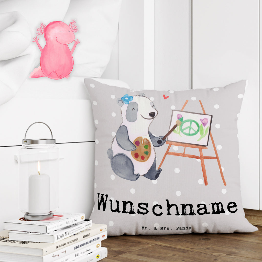 Personalisiertes Kissen Kunstlehrerin mit Herz Kissen, personalisiert, Name, Wunschname, bedrucken, Kopfkissen, Beruf, Ausbildung, Jubiläum, Abschied, Rente, Kollege, Kollegin, Geschenk, Schenken, Arbeitskollege, Mitarbeiter, Firma, Danke, Dankeschön, Kunstlehrerin, Kunstunterricht, Kunstschule