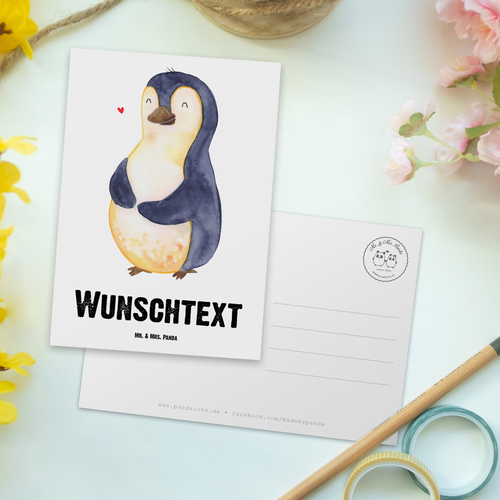 Personalisierte Postkarte Pinguin Diät Postkarte mit Namen, Postkarte bedrucken, Postkarte mit Wunschtext, Postkarte personalisierbar, Geschenkkarte mit Namen, Grußkarte mit Namen, Karte mit Namen, Einladung mit Namen, Ansichtskarte mit Namen, Geschenkkarte mit Wunschtext, Grußkarte mit Wunschtext, Karte mit Wunschtext, Einladung mit Wunschtext, Ansichtskarte mit Wunschtext, Pinguin, Pinguine, Diät, Abnehmen, Abspecken, Gewicht, Motivation, Selbstliebe, Körperliebe, Selbstrespekt