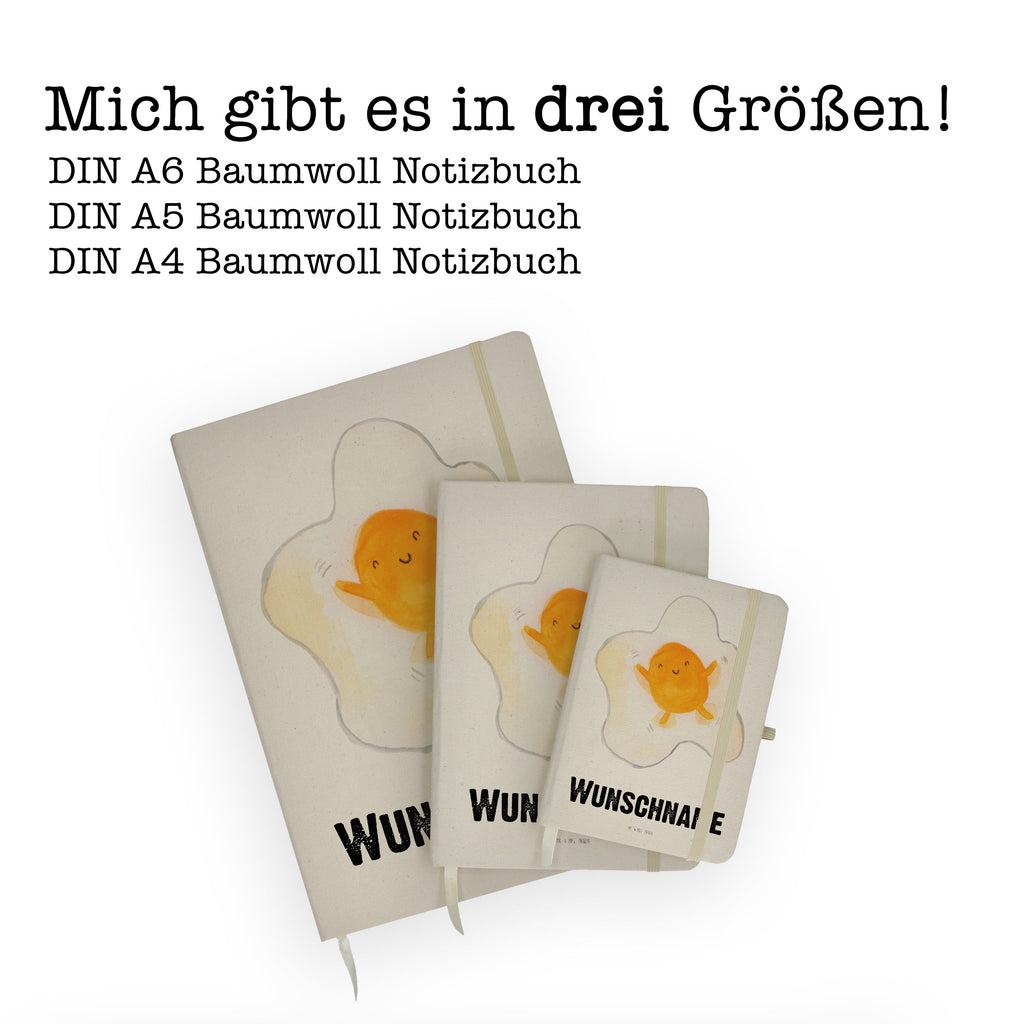 DIN A4 Personalisiertes Notizbuch Spiegelei Personalisiertes Notizbuch, Notizbuch mit Namen, Notizbuch bedrucken, Personalisierung, Namensbuch, Namen, Tiermotive, Gute Laune, lustige Sprüche, Tiere, Ei, Spiegelei, Schön, Tag, Glücklich, Liebe