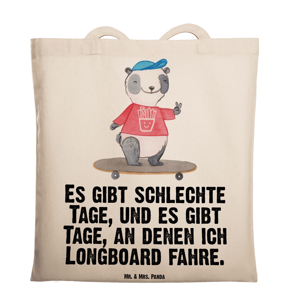 Tragetasche Panda Longboard fahren Tage Beuteltasche, Beutel, Einkaufstasche, Jutebeutel, Stoffbeutel, Tasche, Shopper, Umhängetasche, Strandtasche, Schultertasche, Stofftasche, Tragetasche, Badetasche, Jutetasche, Einkaufstüte, Laptoptasche, Geschenk, Sport, Sportart, Hobby, Schenken, Danke, Dankeschön, Auszeichnung, Gewinn, Sportler, Longboard fahren, Skaten