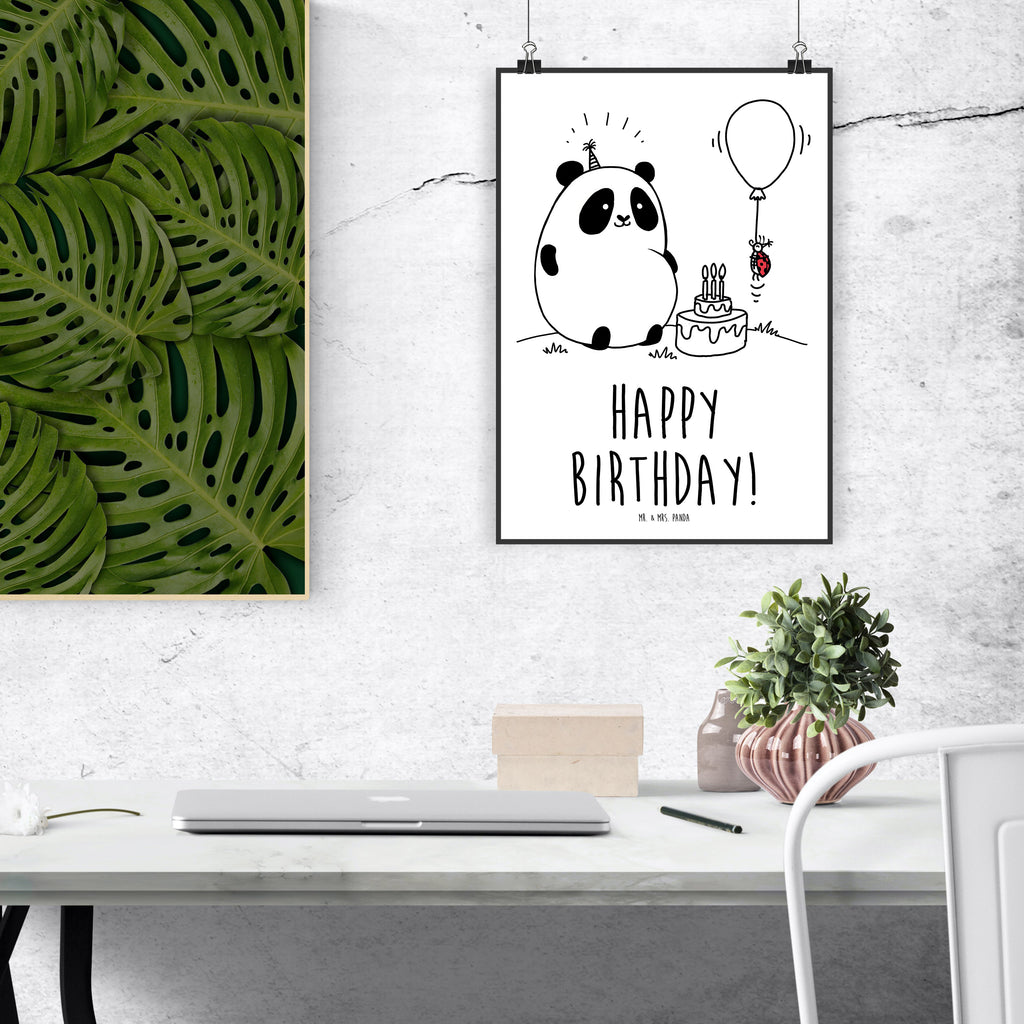 Poster Panda Geburtstag Poster, Wandposter, Bild, Wanddeko, Küchenposter, Kinderposter, Wanddeko Bild, Raumdekoration, Wanddekoration, Handgemaltes Poster, Mr. & Mrs. Panda Poster, Designposter, Kunstdruck, Posterdruck