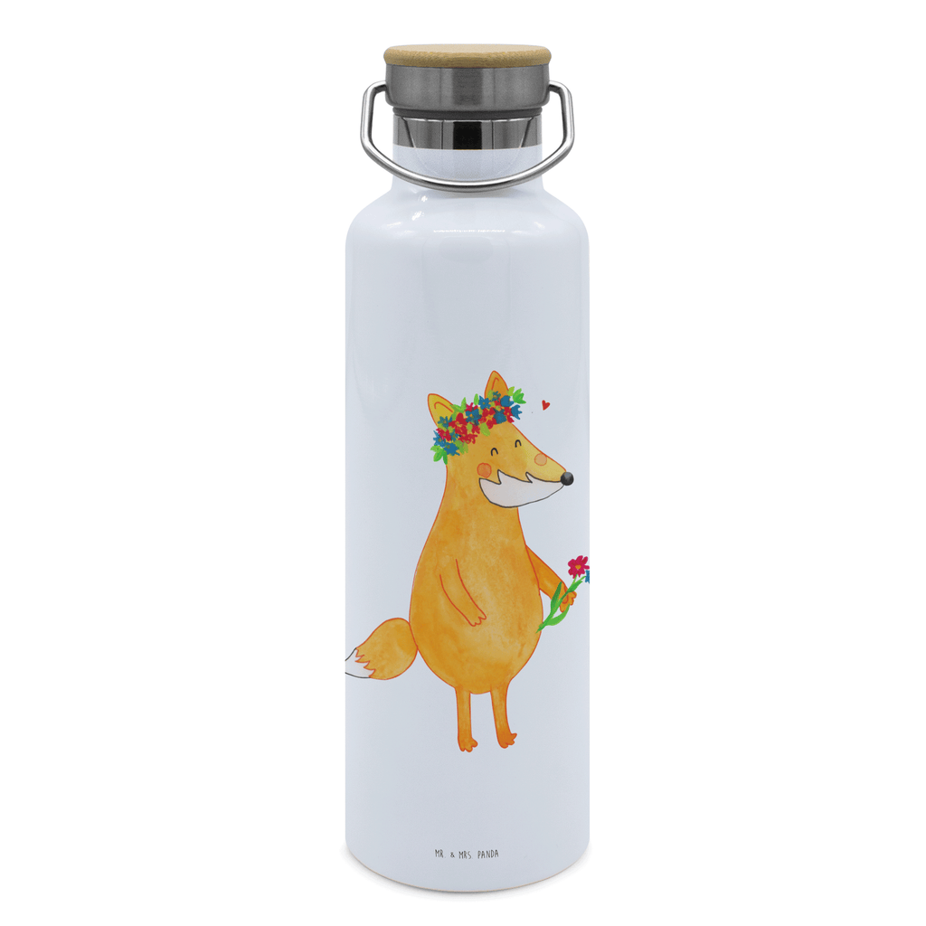 Trinkflasche Fuchs Blumen Thermosflasche, Isolierflasche, Edelstahl, Trinkflasche, isoliert, Wamrhaltefunktion, Sportflasche, Flasche zum Sport, Sportlerflasche, Fuchs, Füchse, Fox, Liebe, Freundin, Fuchsmädchen, Blumenmädchen, Freundinnen, Liebesbeweis, Blume, Blumen, Motivation, Freude, ich, mich, Selbstliebe