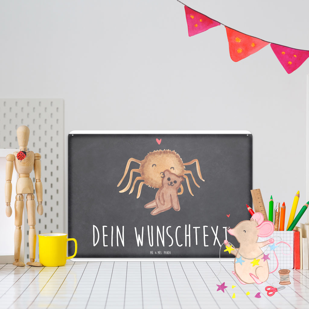 Personalisiertes Blechschild Spinne Agathe Teddy Blechschild, Metallschild, Geschenk Schild, Schild, Magnet-Metall-Schild, Deko Schild, Wandschild, Wand-Dekoration, Türschild, Spinne Agathe, Spinne, Agathe, Videos, Merchandise, Freundschaft, Liebesgeschenk, Verliebt, Liebesbeweis, Teddy, Treue, Miteinander, Dankeschön