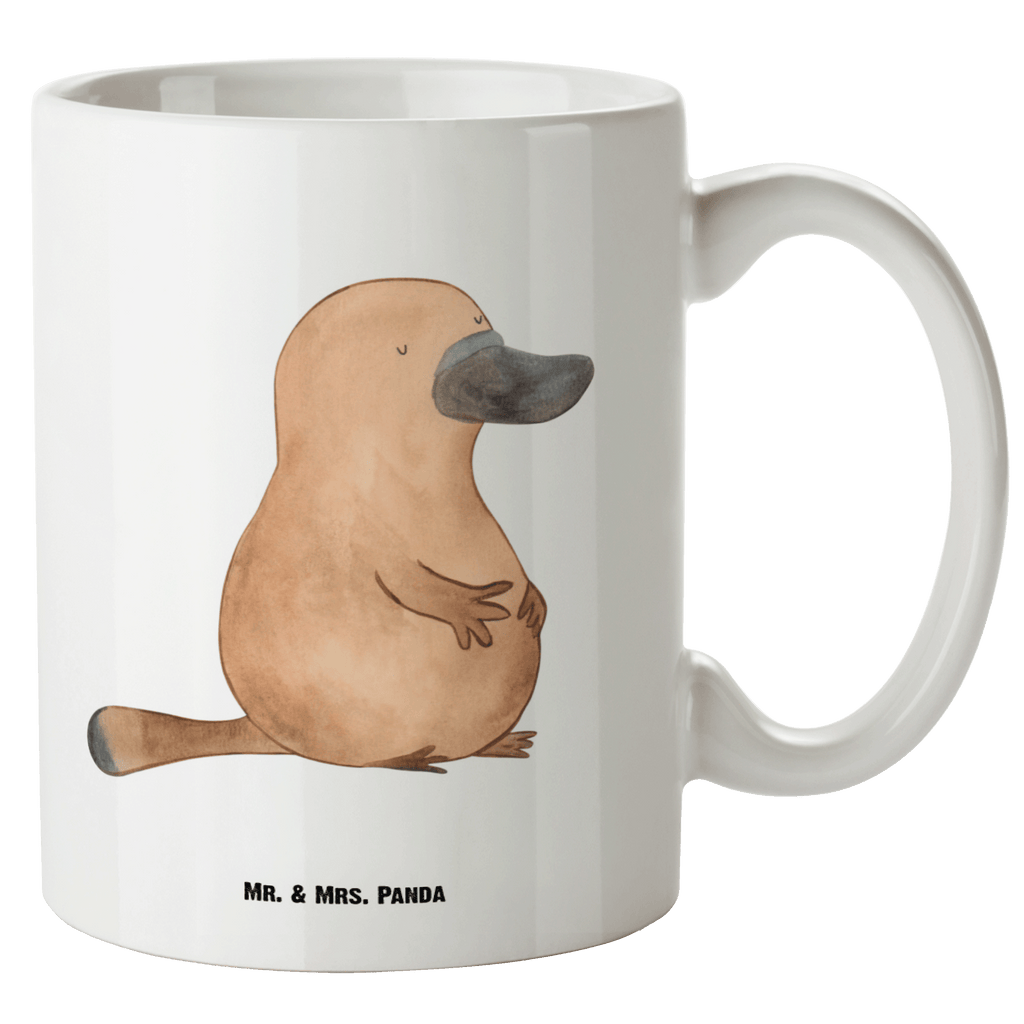 XL Tasse Schnabeltier mutig XL Tasse, Große Tasse, Grosse Kaffeetasse, XL Becher, XL Teetasse, spülmaschinenfest, Jumbo Tasse, Groß, Meerestiere, Meer, Urlaub, Schnabeltier, Mut, mutig, Lebensweisheit, Schnabeltiere, Motivation, Training, Büro, Arbeit, Neuanfang, Neustart, Weltreise, Raodtrip