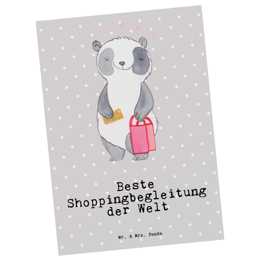 Postkarte Panda Beste Shoppingbegleitung der Welt Postkarte, Karte, Geschenkkarte, Grußkarte, Einladung, Ansichtskarte, Geburtstagskarte, Einladungskarte, Dankeskarte, für, Dankeschön, Geschenk, Schenken, Geburtstag, Geburtstagsgeschenk, Geschenkidee, Danke, Bedanken, Mitbringsel, Freude machen, Geschenktipp, Shoppingbegleitung, Shoppingpartner, Begleitung, Shoppen, Partner, Freundin, Freund, bff, Shopping, Einkaufen, Shopping-Queen, Queen, Bester