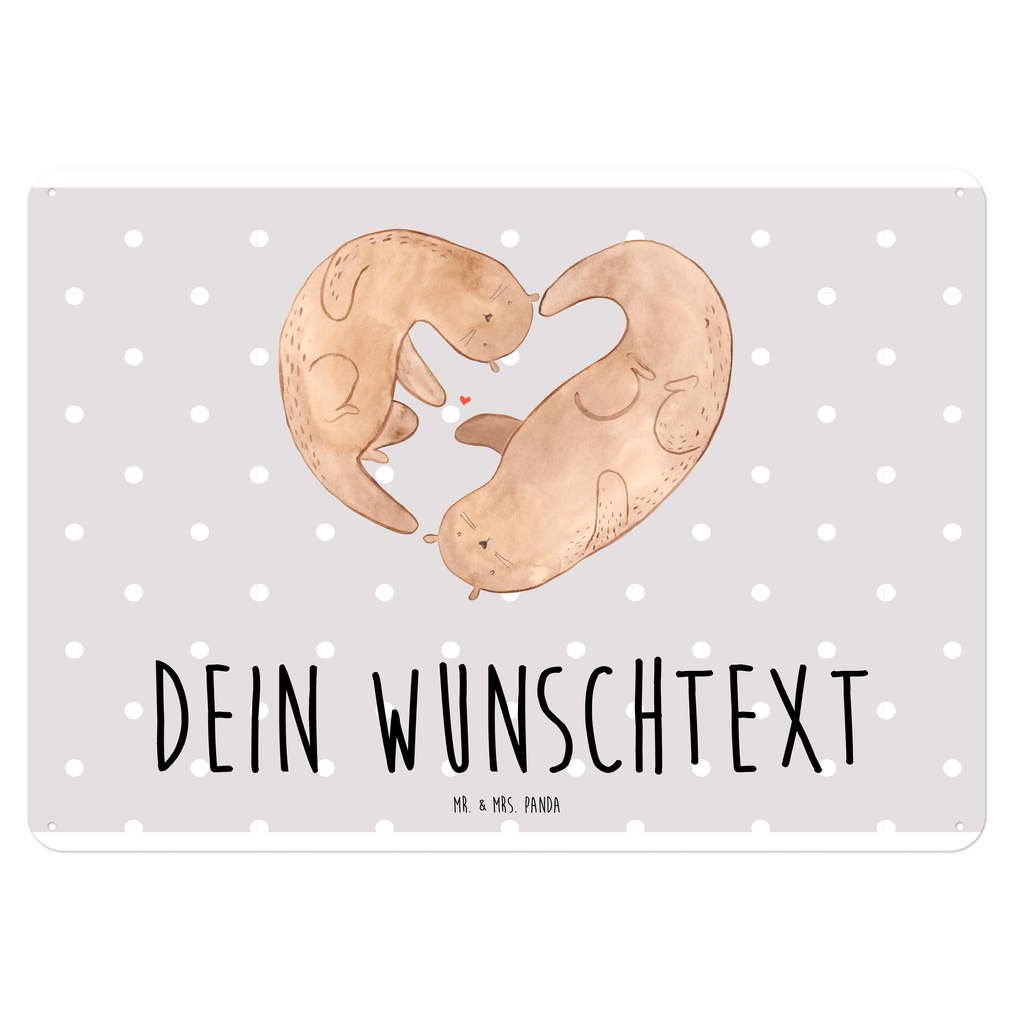 Personalisiertes Blechschild Otter Herz Blechschild, Metallschild, Geschenk Schild, Schild, Magnet-Metall-Schild, Deko Schild, Wandschild, Wand-Dekoration, Türschild, Otter, Fischotter, Seeotter, Liebe, Herz, Liebesbeweis, Liebesgeschenk, Bessere Hälfte, Love you, Jahrestag, Hochzeitstag, Verlobung, gemeinsames Leben