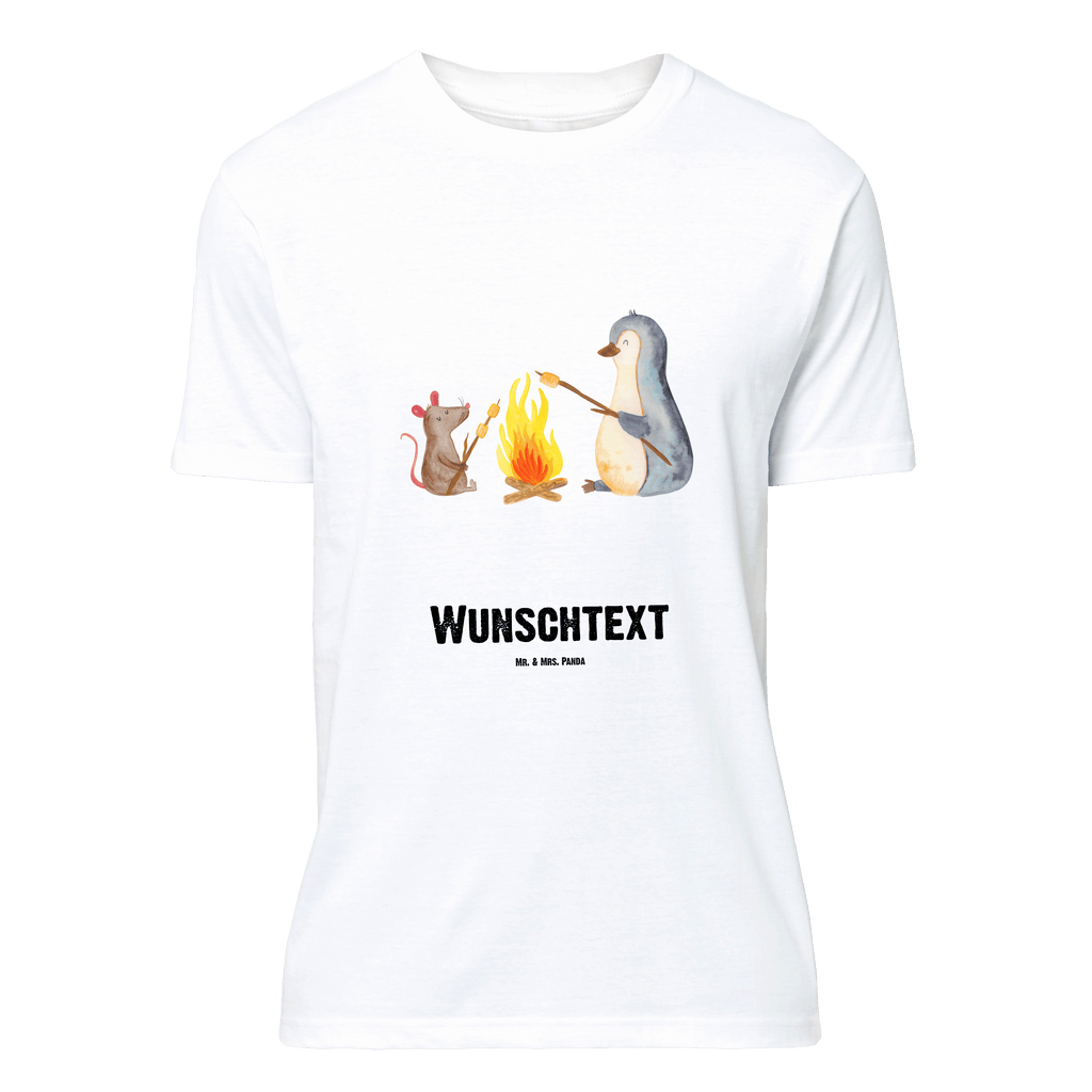 Personalisiertes T-Shirt Pinguin Lagerfeuer T-Shirt Personalisiert, T-Shirt mit Namen, T-Shirt mit Aufruck, Männer, Frauen, Wunschtext, Bedrucken, Pinguin, Maus, Pinguine, Lagerfeuer, Leben, Arbeit, Job, Motivation, Büro, Büroalltag, Lebensspruch, Lebensmotivation, Neustart, Liebe, grillen, Feuer, Marshmallows