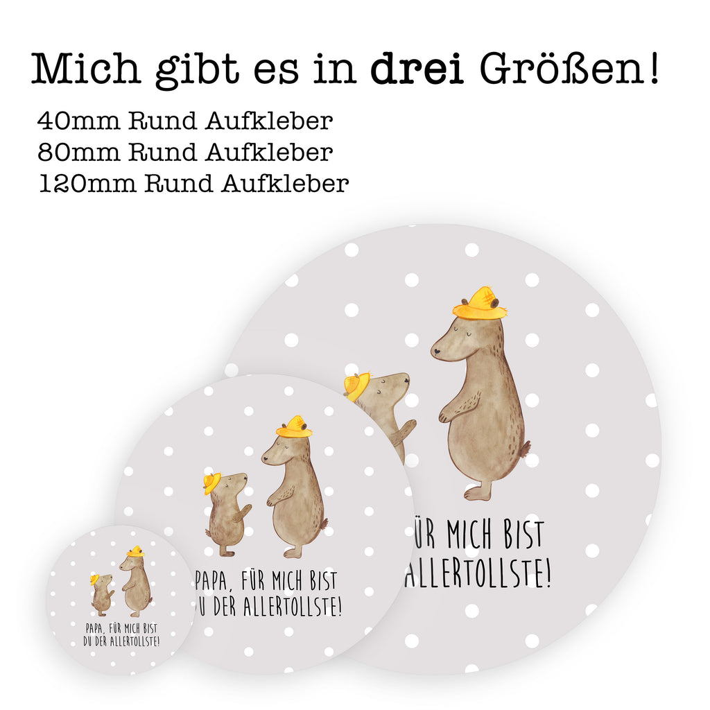 Rund Aufkleber Bären mit Hut Sticker, Aufkleber, Etikett, Familie, Vatertag, Muttertag, Bruder, Schwester, Mama, Papa, Oma, Opa, Bär, Bären, Vater, Papi, Paps, Dad, Daddy, Lieblingsmensch, Sohn, Söhne, Kind, Kinder, Vater-Sohn, Family, Vorbild