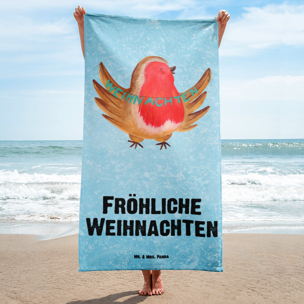 XL Badehandtuch Rotkehlchen Weihnachten Handtuch, Badetuch, Duschtuch, Strandtuch, Saunatuch, Winter, Weihnachten, Weihnachtsdeko, Nikolaus, Advent, Heiligabend, Wintermotiv, Frohe Weihnachten, Weihnachtsmotiv, Weihnachtsgruß, Vogel, xmas